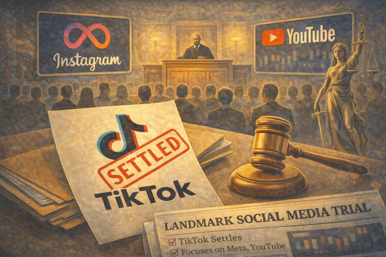 TikTok settles out of social media addiction trial as case proceeds against Meta, YouTube